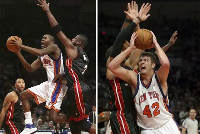The Knicks' Jamal Crawford (left photo) and David Lee